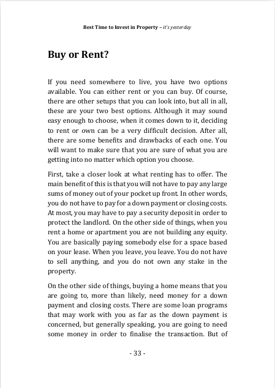 The rationale behind property investment